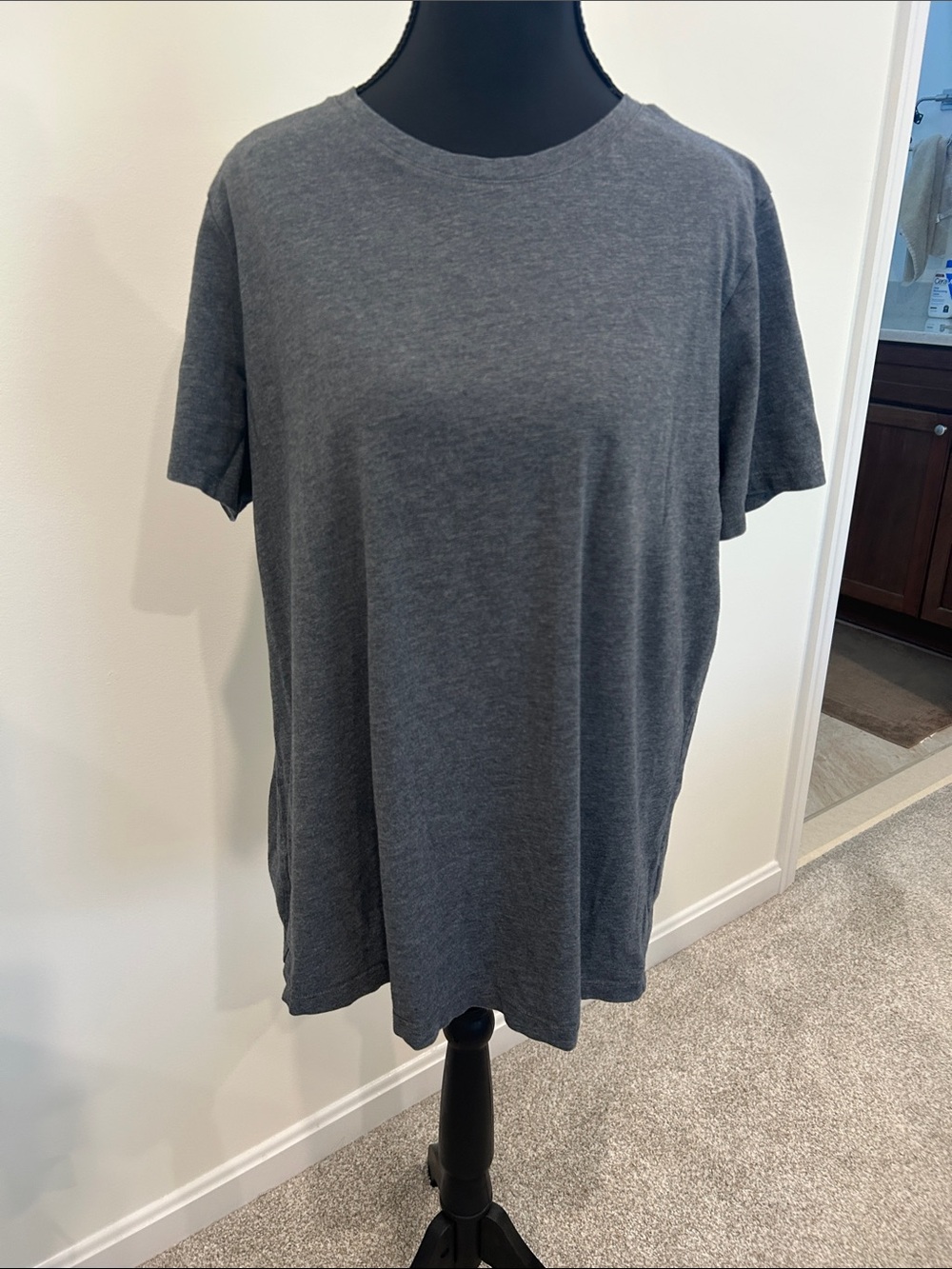 Lands' End Short Sleeve Crew T-Shirt - Charcoal